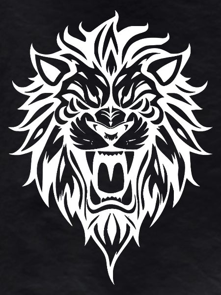 Powerful lion head silhouette