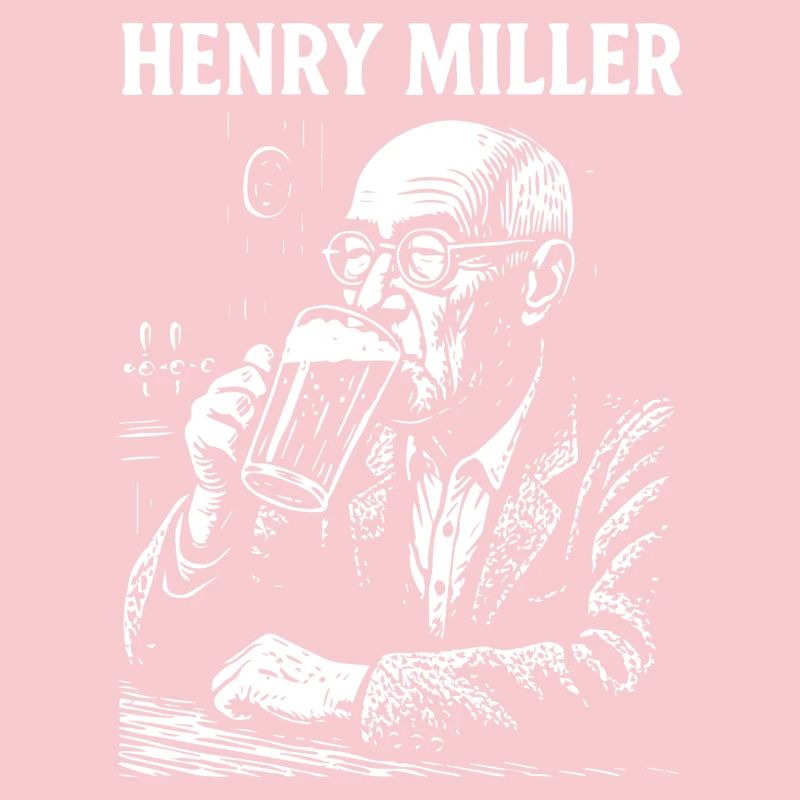 Henry Miller drinking beer in a pub
