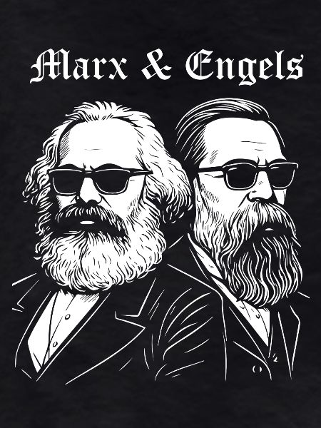 Marx & Engels with black Sunglasses