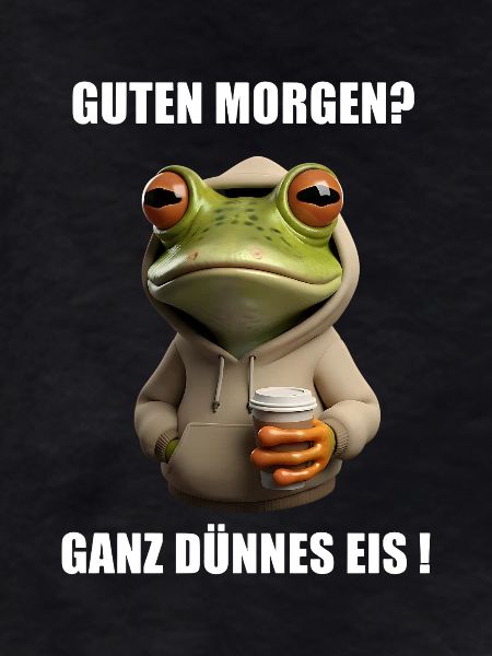 Tired Frog Coffee Mood Saying
