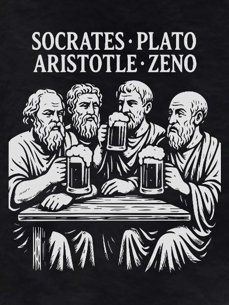 Philosophers Toasting in Monochrome