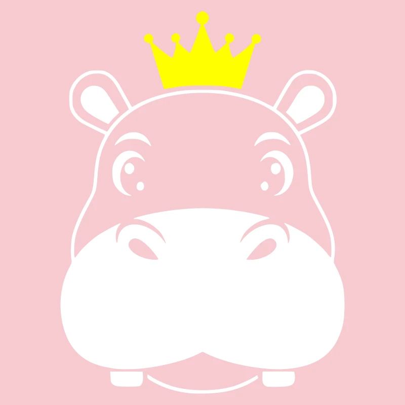 Hippopotamus King Crown Prince Vector