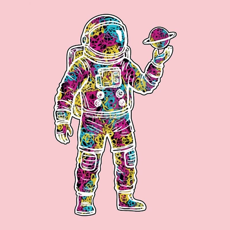 Space Astronaut Scribble Planet Scribbles