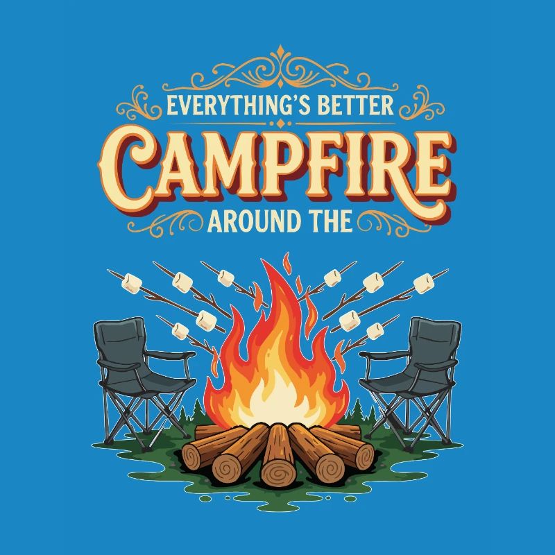 Camping Campfire Marshmallow Everything's Better