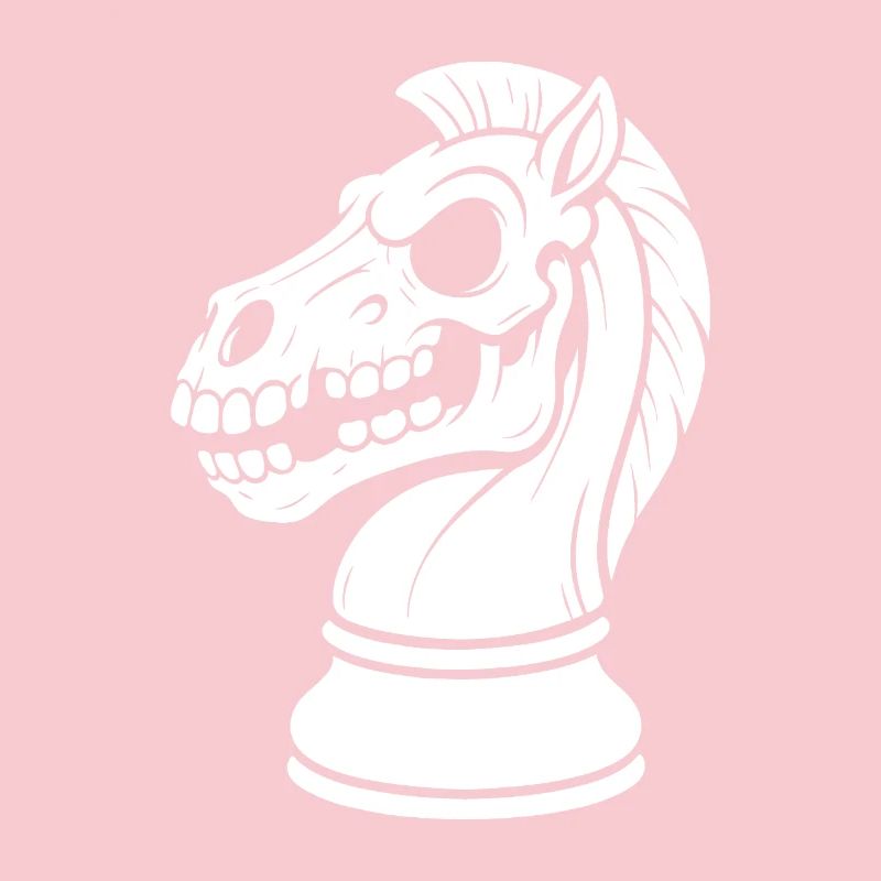 Squelette du Chevalier d’échecs Dark Chess Design