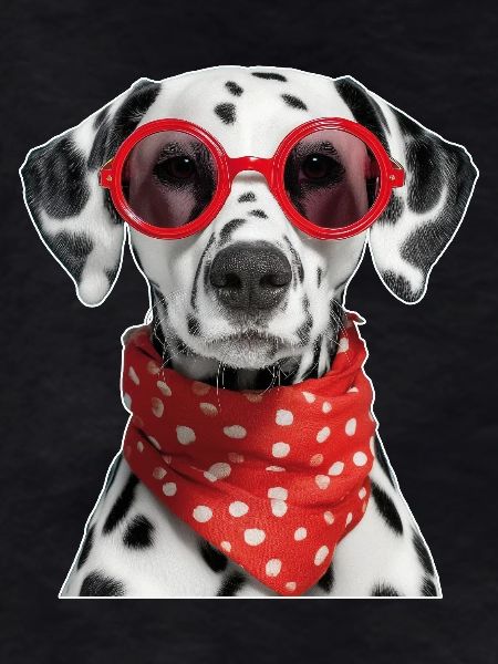Dalmatian dog with glasses