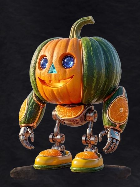 Pumpkin Robot Jack-o'-Lantern