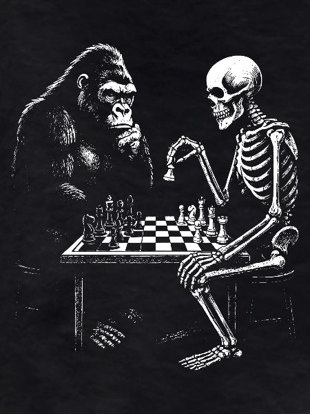 Gorilla Skeleton Chess Duel
