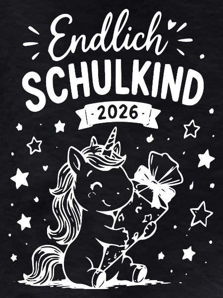 Endlich Schulkind 2026 Einhorn
