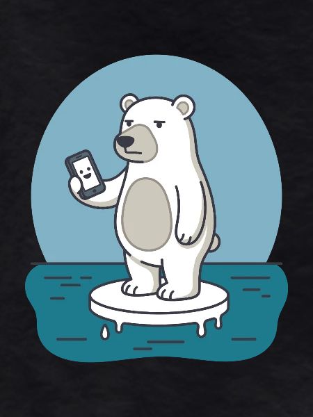 Eisbär Smartphone Klimawandel