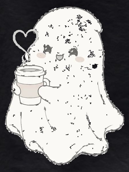 Kuscheliger Geist mit Kaffeebecher