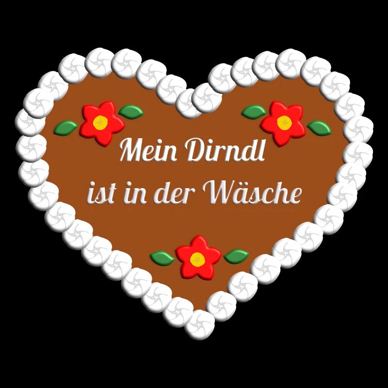 Mein Dirndl ist in der Wäsche Lebkuchenherz