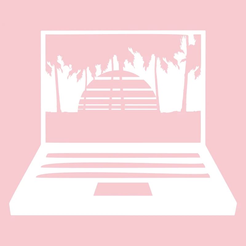 Laptop Computer Screen Palm Trees PC Strip Nerd