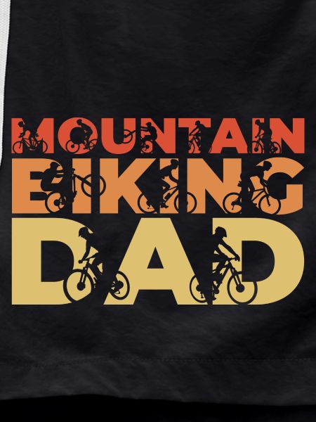 Funny mountain biker father