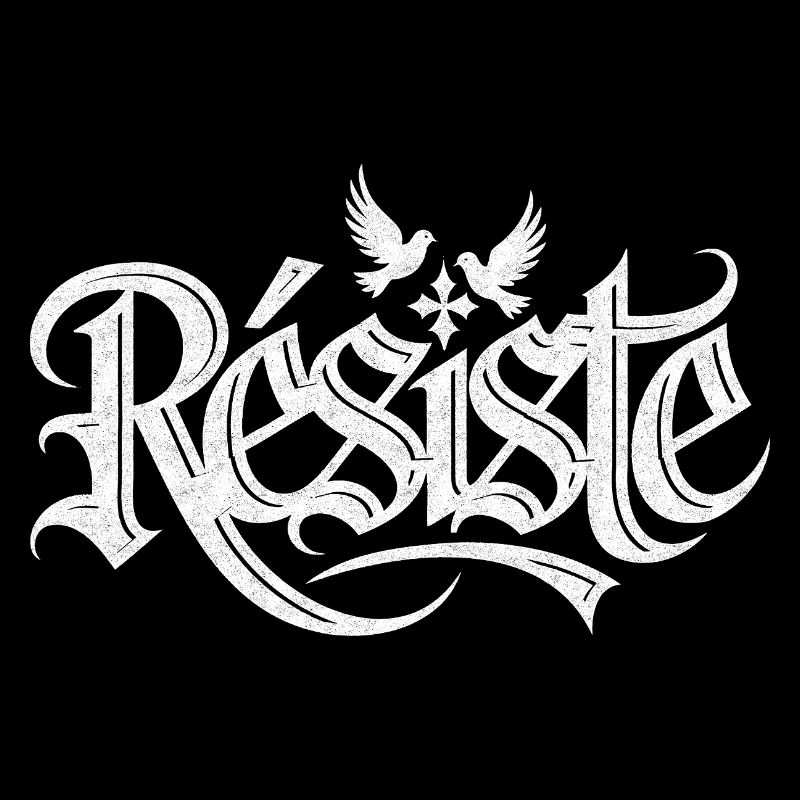 Graphic Design with Doves and Peace Symbol