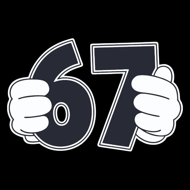 Minimalist Fun Number 67 Graphic Design