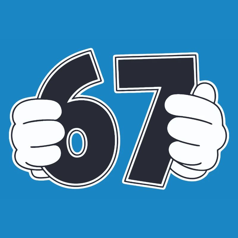 Minimaliste Fun Numéro 67 Conception graphique