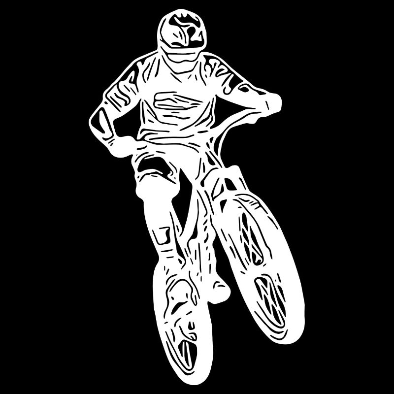 Mountainbiker springt mit Fahrrad