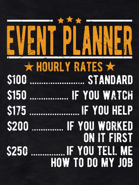 Event planner hourly wage