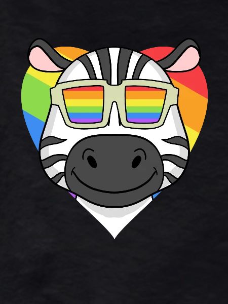 Rainbow - Zebra with glasses