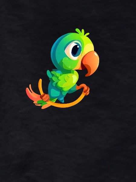Bird seesaw parrot green