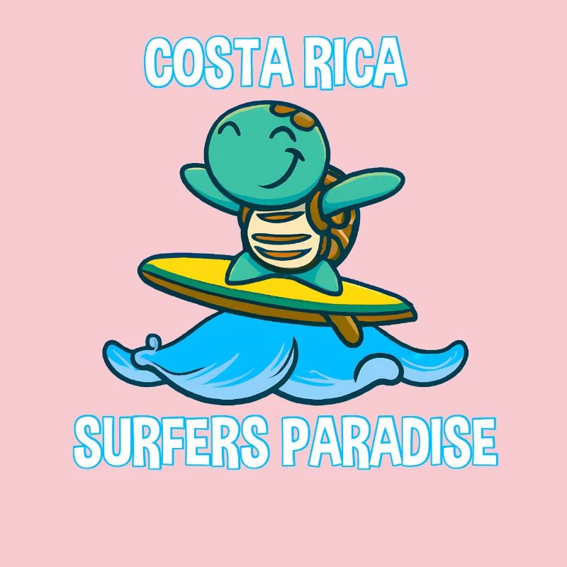 Turtle on kawaii style surfboard - Costa R