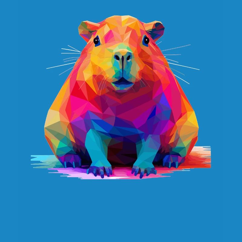 Capybara Low Polygon Design
