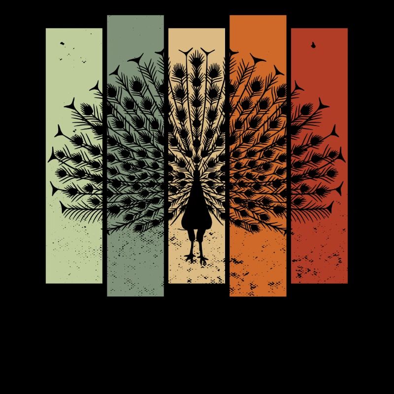 Peacock Retro Birdwatching Bird Watcher
