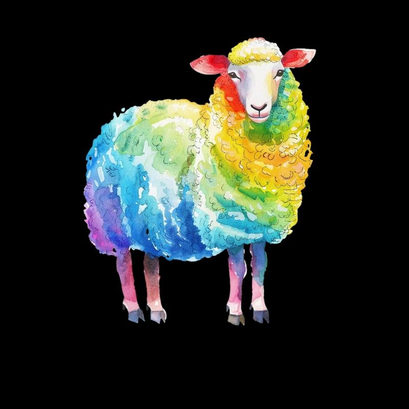 Buntes Schaf - Fermier d’animaux de ferme de moutons arc-en-ciel