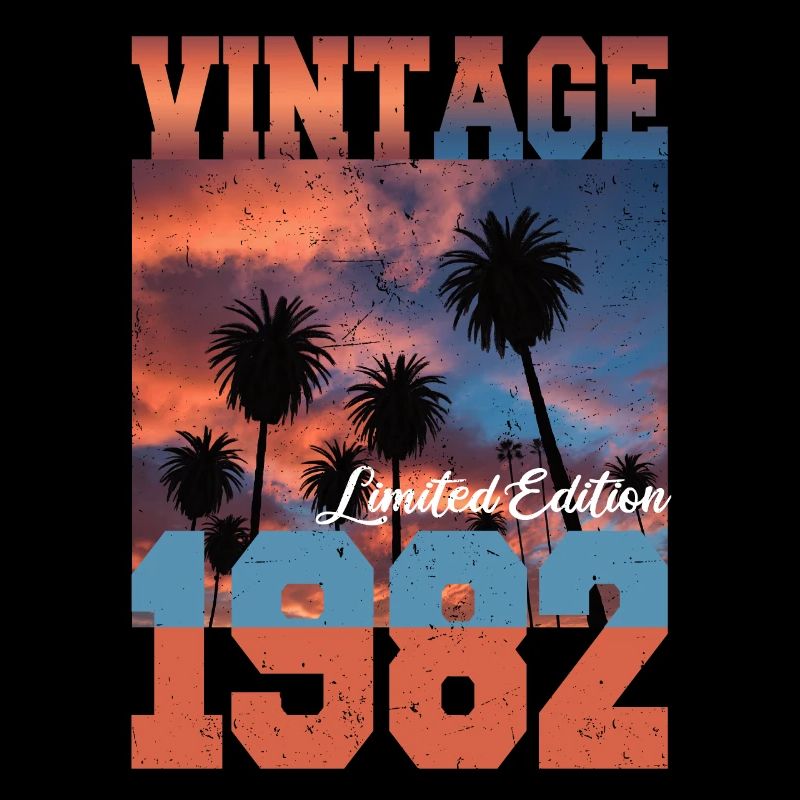 1982 Vintage Édition Limitée Palmiers Né en 1982
