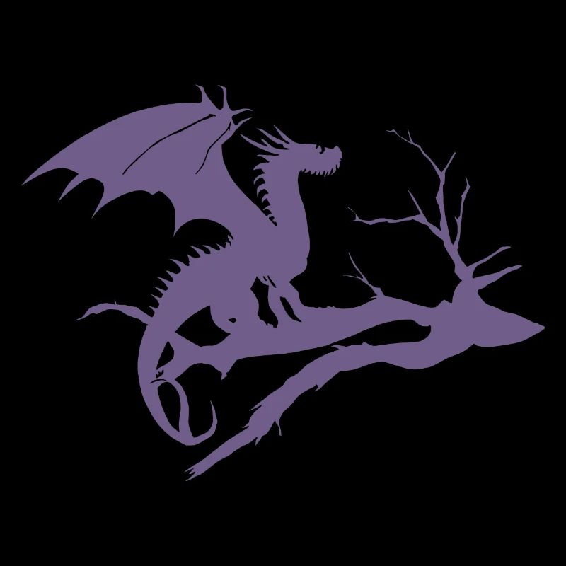 Dragon Design Silhouette Arbre Mort