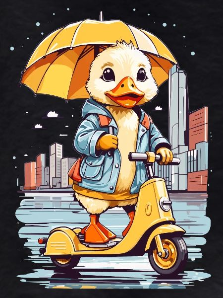 Ente mit Roller