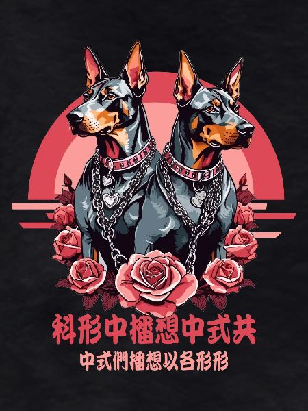 Doberman underdogs with roses