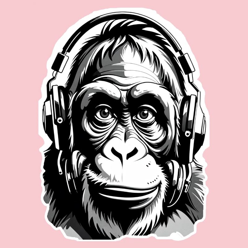 Musique Monkey Gorilla avec des écouteurs comme idée cadeau