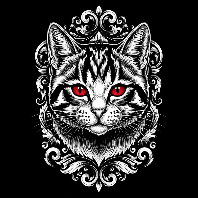 Chat gothique aux yeux violets - Chaton mignon