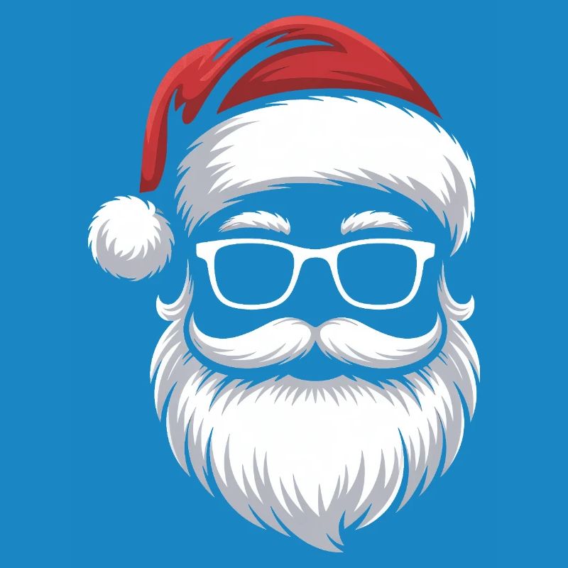 Weihnachtsmann mit Schnurrbart Brille