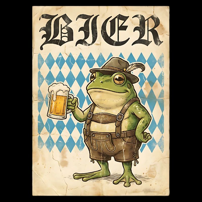 Bier Frosch In Lederhose Spaß