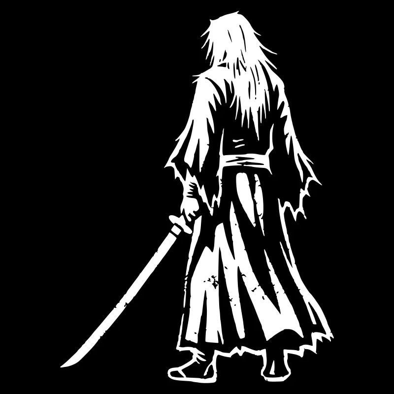 Anime Ronin Swordsman Back