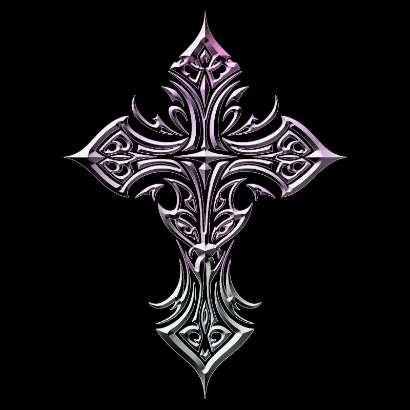 Iridescent Gothic Cross Templar Flair