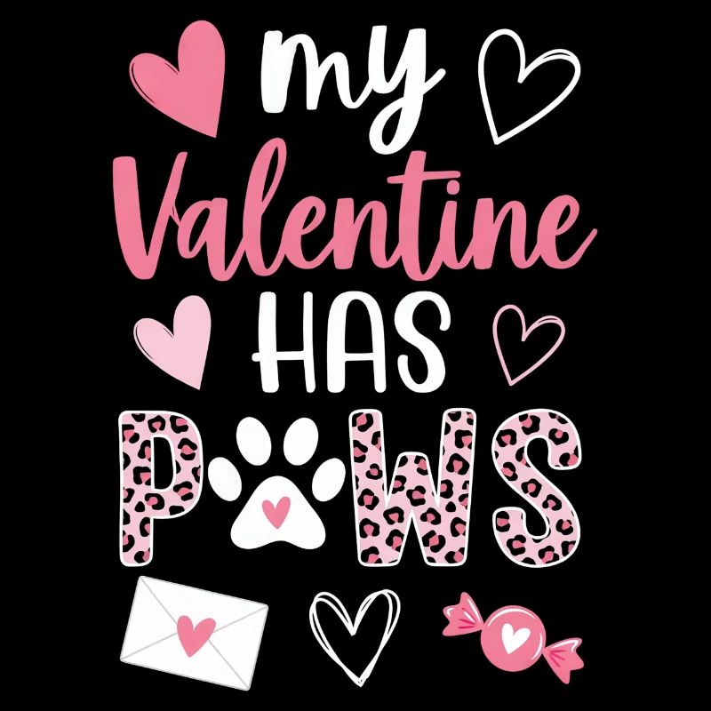 My Valentine Has Paws Cute Love Design