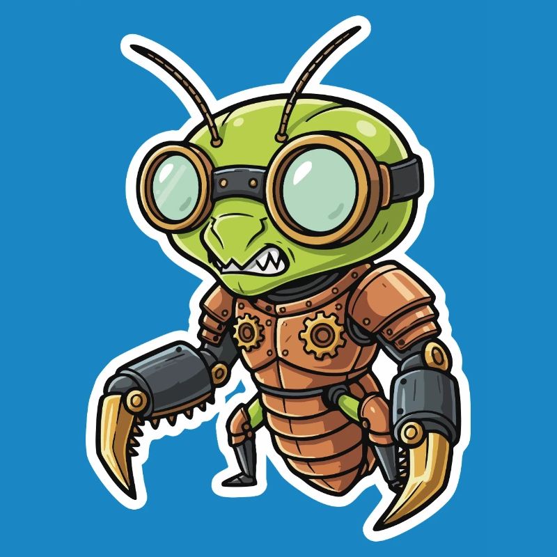 Praying Mantis Steampunk Copper Armor