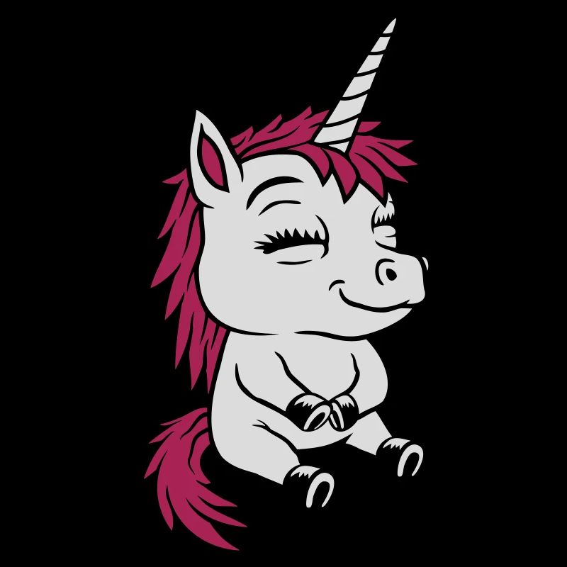 Sedentary little comic unicorn
