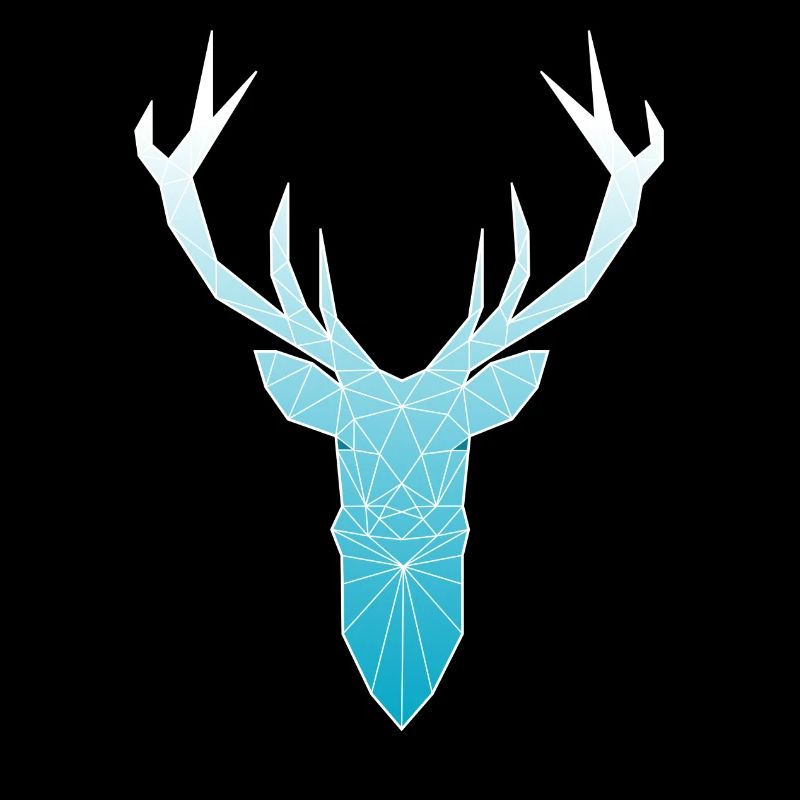 Tête de cerf dans la conception triangle (bleu clair)