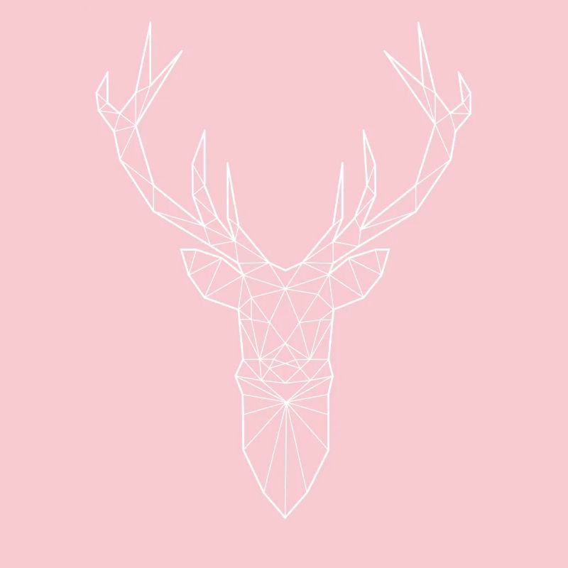 Tête de cerf dans le design triangle (blanc)