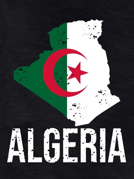 Algerian flag in map design