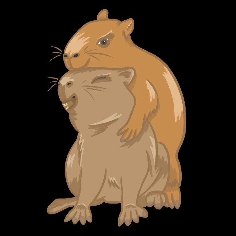 Câlin de bébés capybara