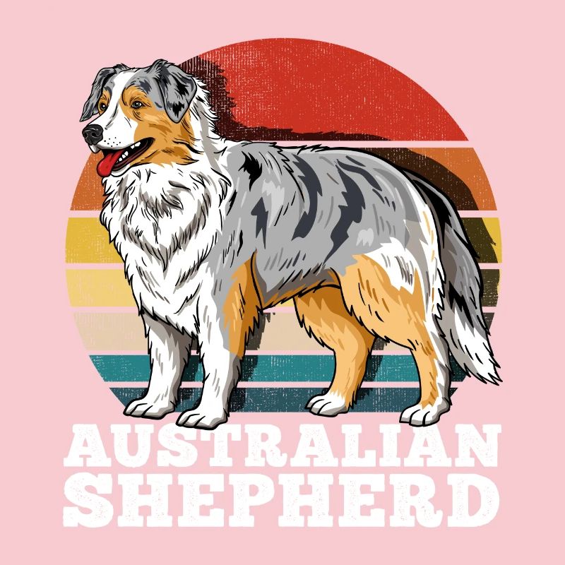 Australian Shepherd Aussie Retro