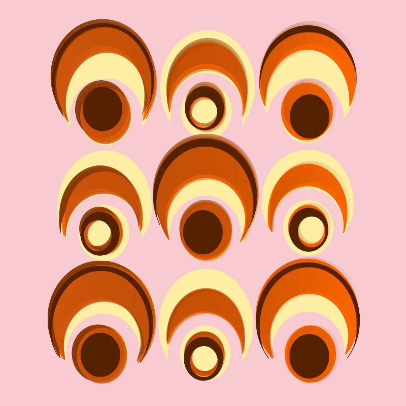 60s 70s Retro Pattern Circle Style Pattern