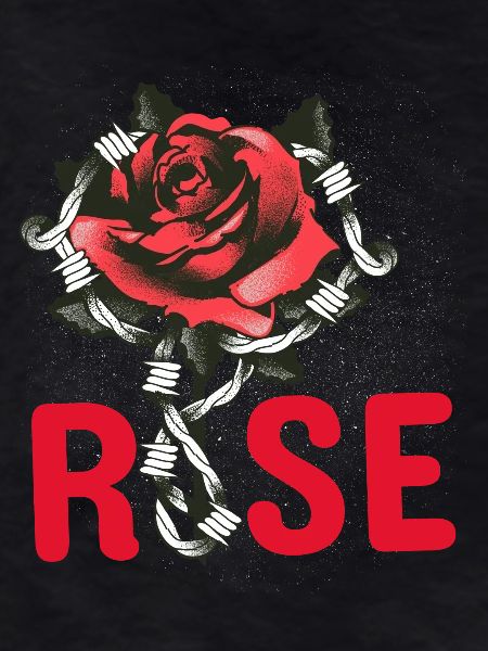 Rote Rose mit Kettengliedern