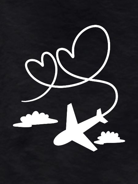Flugzeug Flieger mit Herz